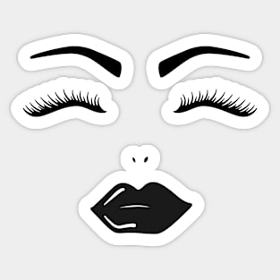 Womens Lips And Lashes Sticker